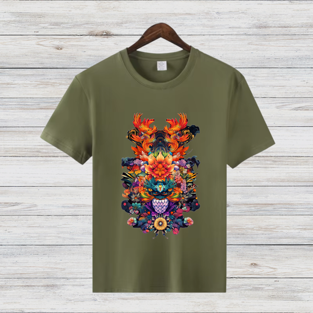 Mystisches Winter-T-Shirt | Fantasievolles Design | Kunstvolles Baumwollshirt | Stilvolles Statement für kalte Tage