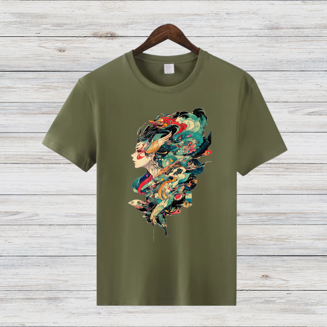 Mystisches Kunst T-Shirt | Fantasievolles Design | Stilvolles Statement Shirt | Winter Fashion für Damen