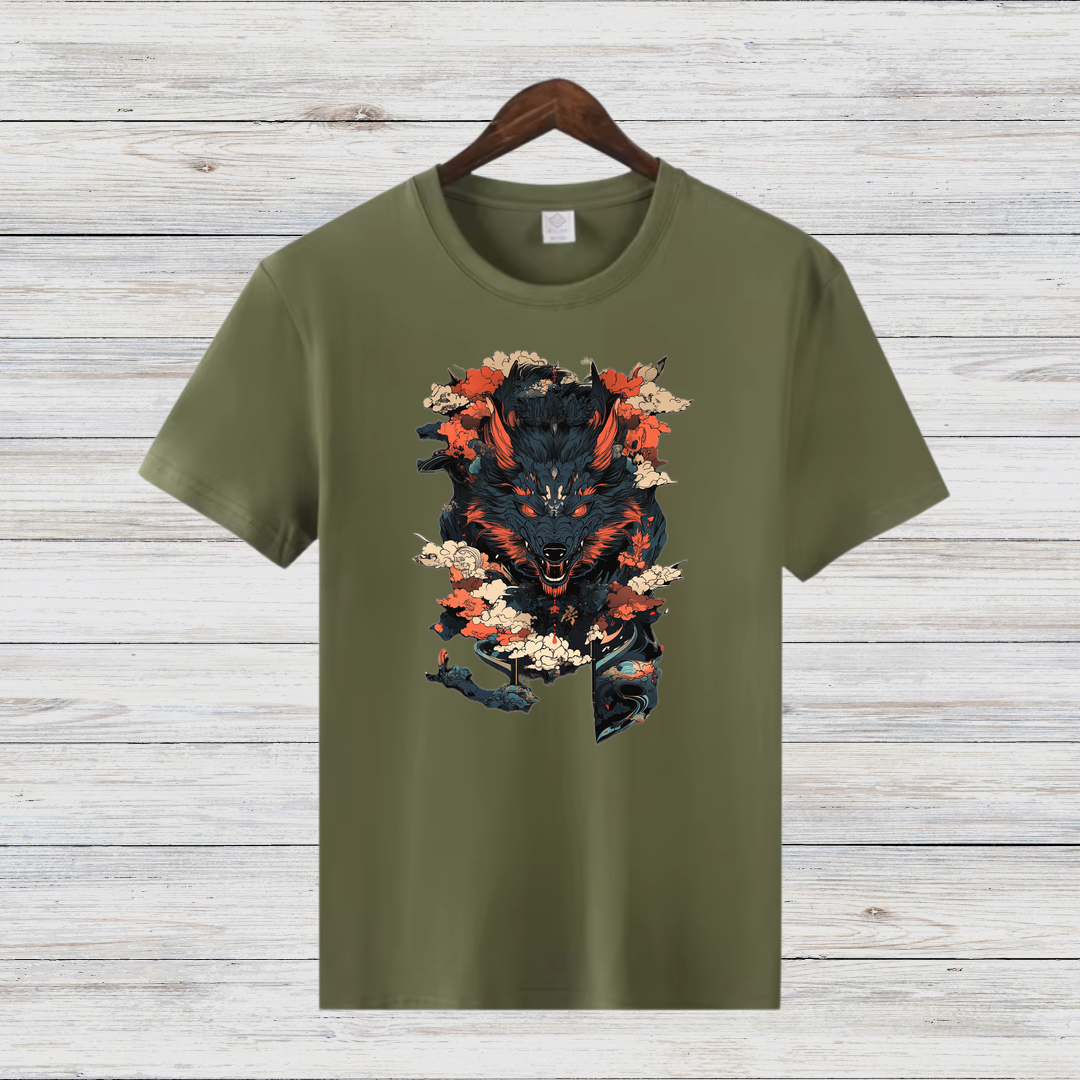 Mystischer Werwolf | Fantasy T-Shirt | Dunkle Kunst & japanisches Design | Geschenk für Wolfsliebhaber