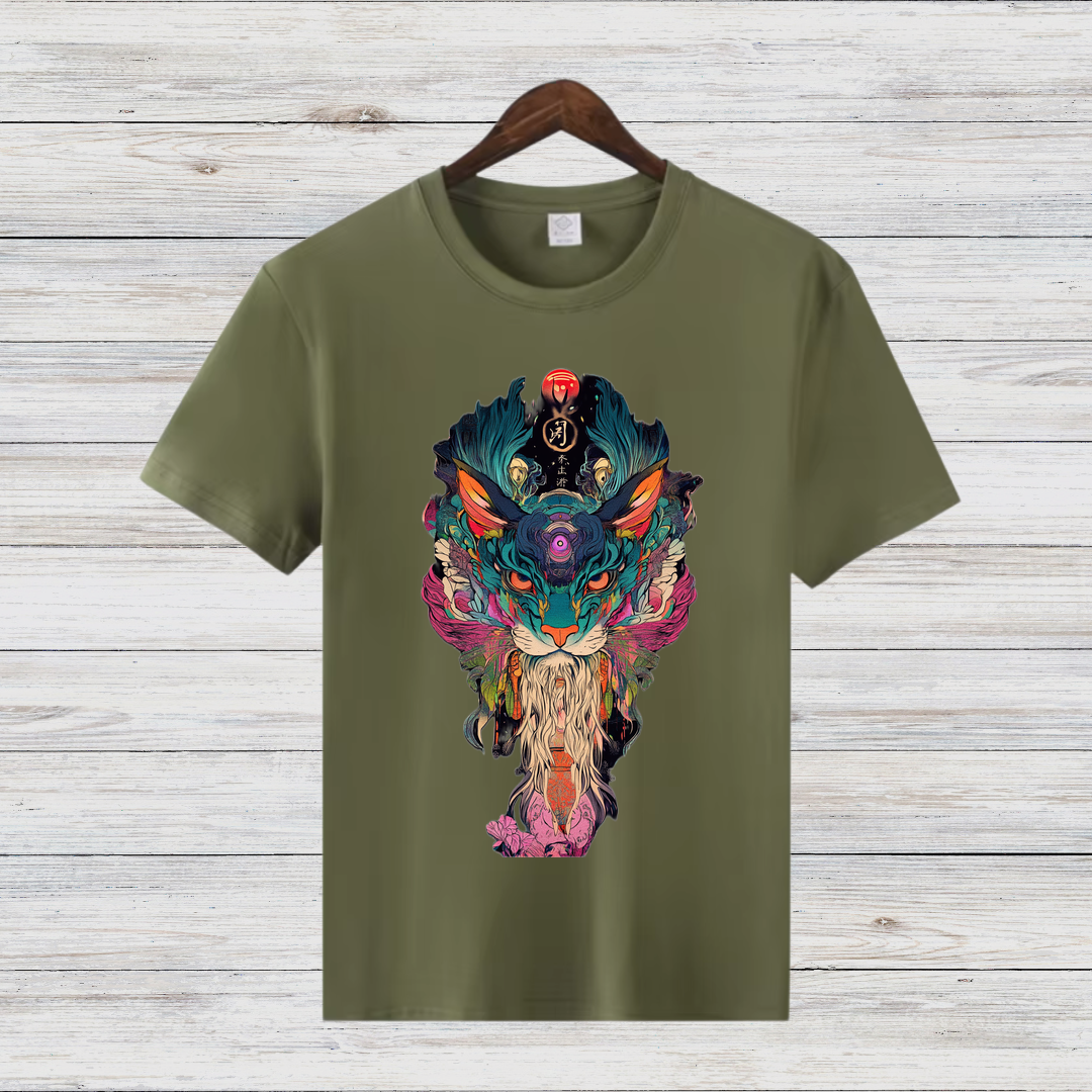 Mystische Katzenkunst | Trendiges Wintershirt | Spirituelles Design | Statement Shirt für Kreative