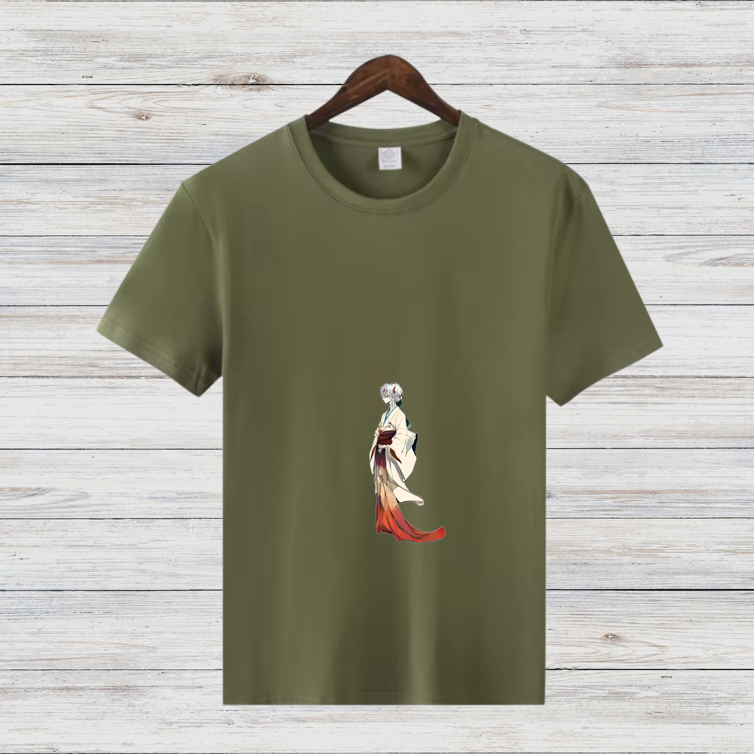 Elegantes Kimono Design | Japanisches Kunst T-Shirt | Minimalistisches Anime Shirt | Stilvolles Baumwollshirt für Fans