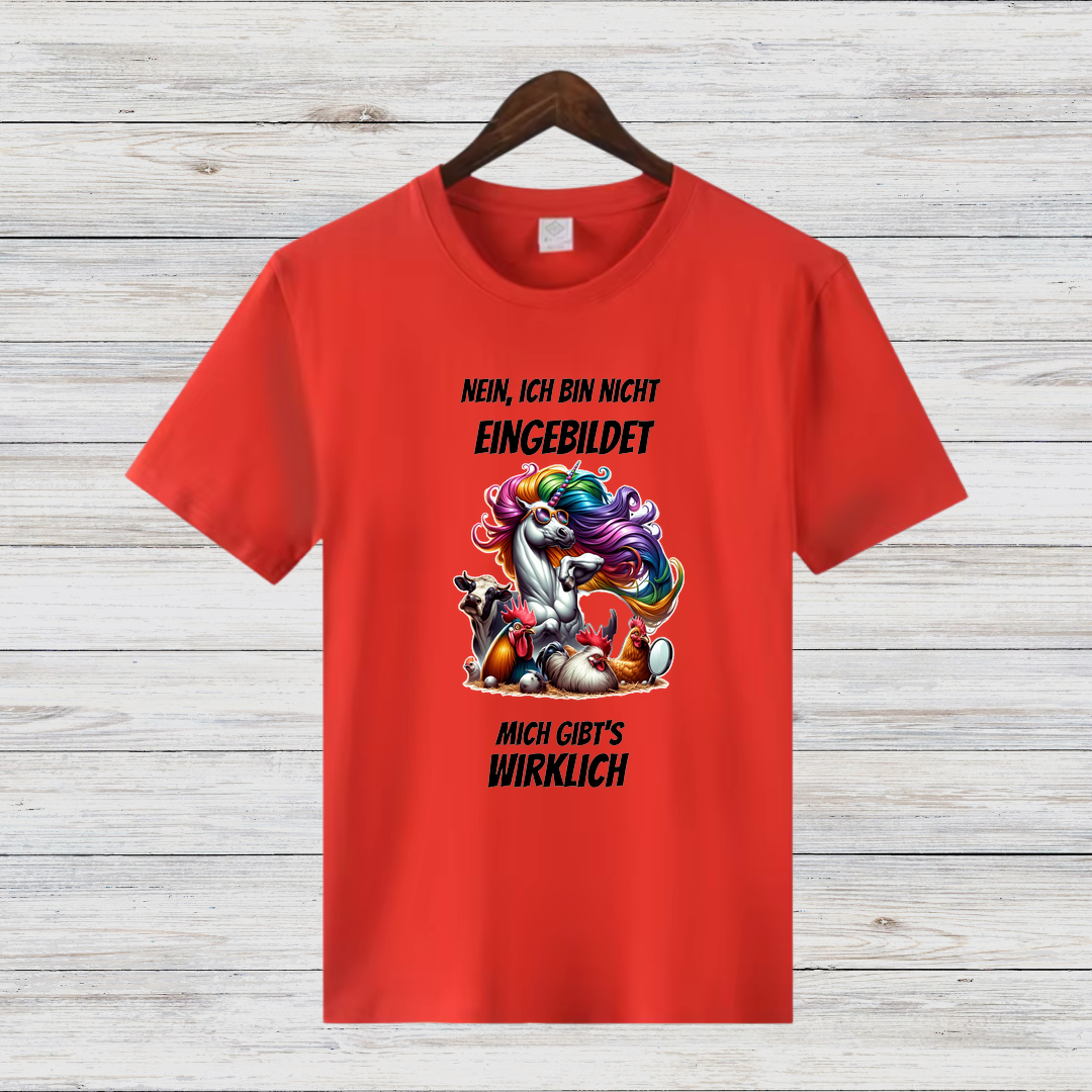 Nein, ich bin nicht eingebildet | Lustiges Einhorn Shirt | Humorvolles Design | Statement Shirt für kalte Tage