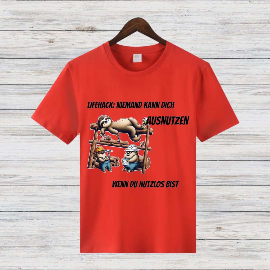 Lifehack Faultier-Shirt | Lustiges Statement-Shirt | Humorvolles Design für den Alltag | Perfekt für den Winter