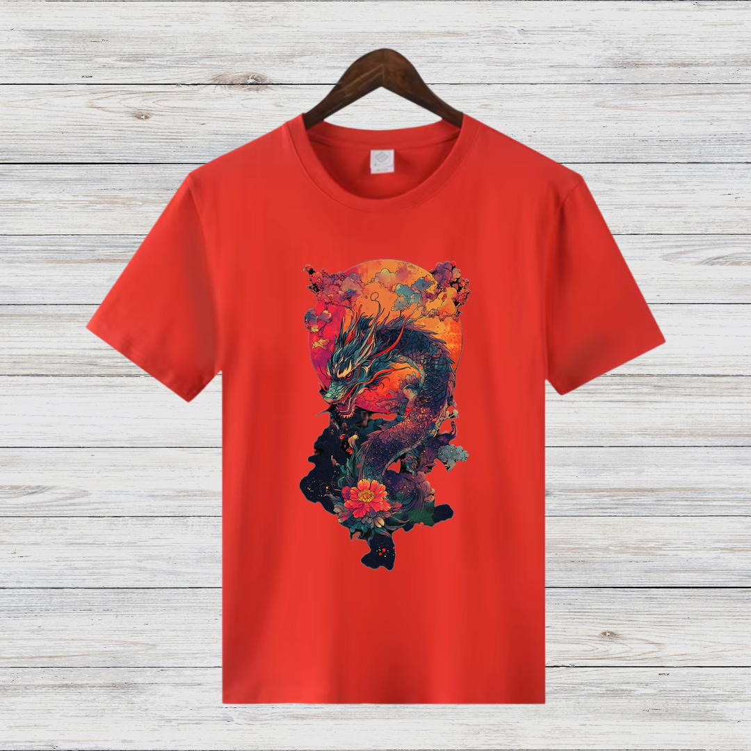 Magischer Drachen | Mystisches Fantasy T-Shirt | Asiatisches Drachenmotiv | Stilvolles Geschenk für Fantasy-Fans
