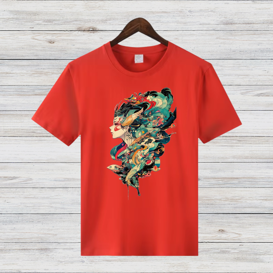 Mystisches Kunst T-Shirt | Fantasievolles Design | Stilvolles Statement Shirt | Winter Fashion für Damen