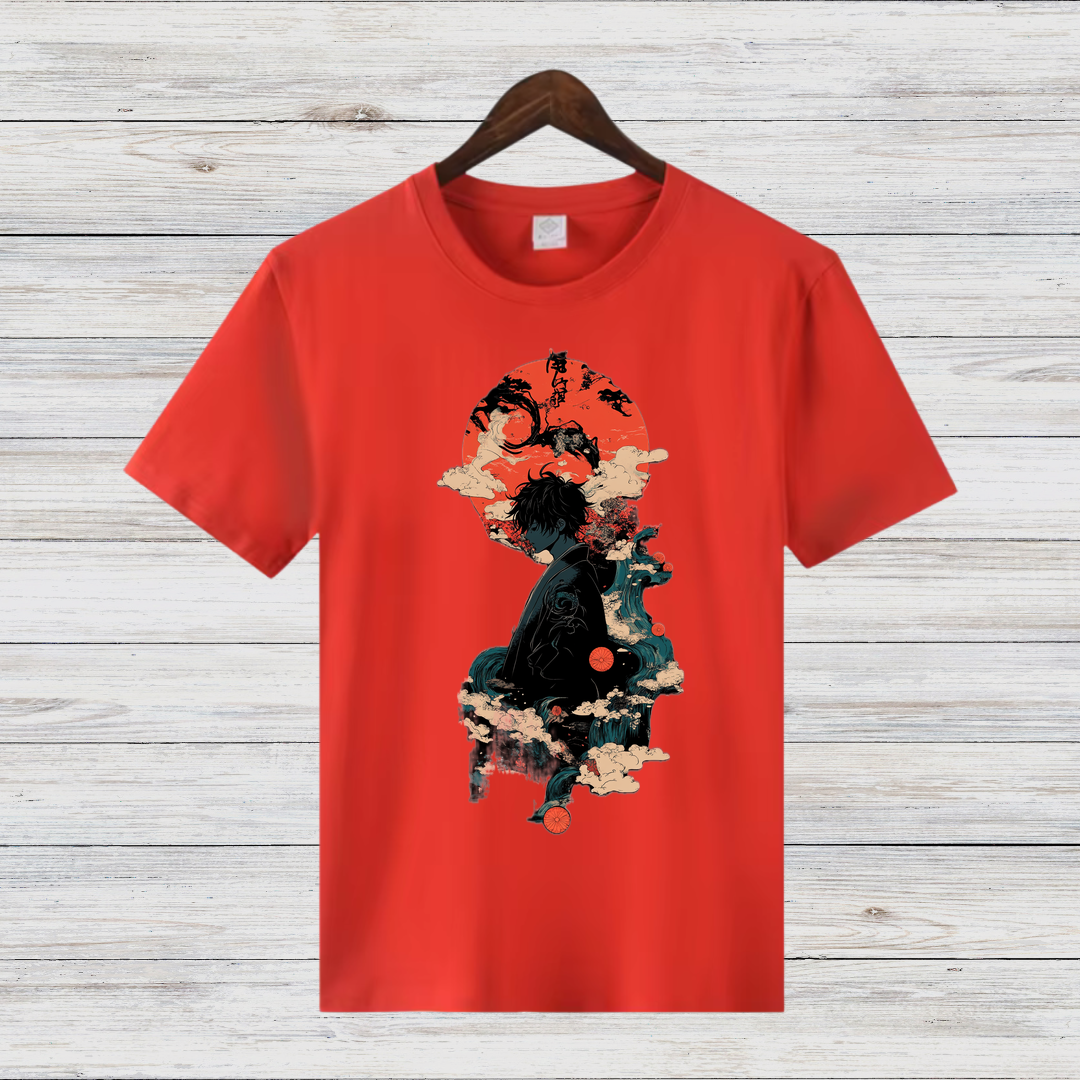 Mystischer Samurai | Japanisches Kunst T-Shirt | Anime Design | Stilvolles Shirt für Fans | Baumwollshirt für Winter
