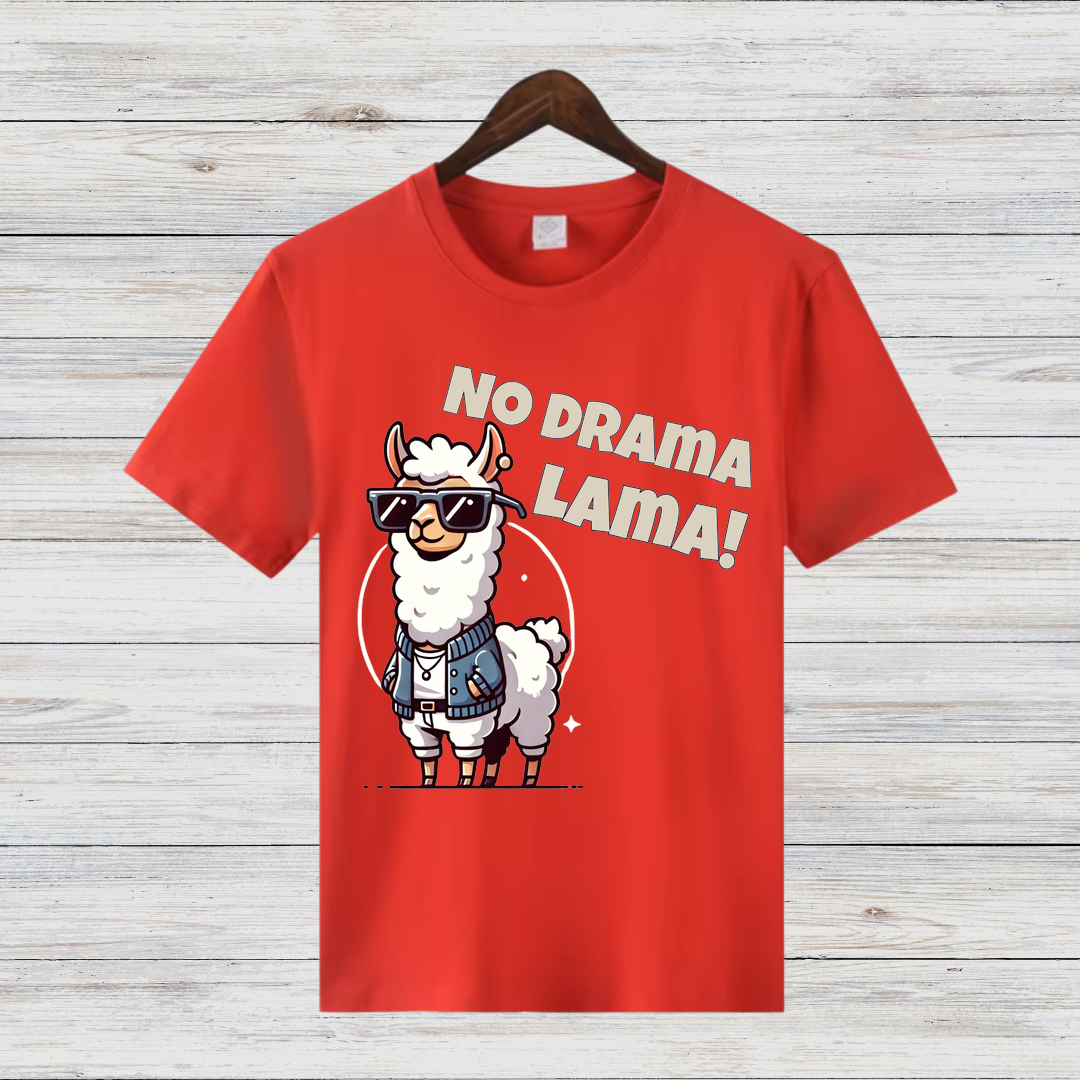 No Drama Lama | Lustiges Lama Shirt | Cooles Statement Shirt | Witziges Geschenk für Tierfreunde