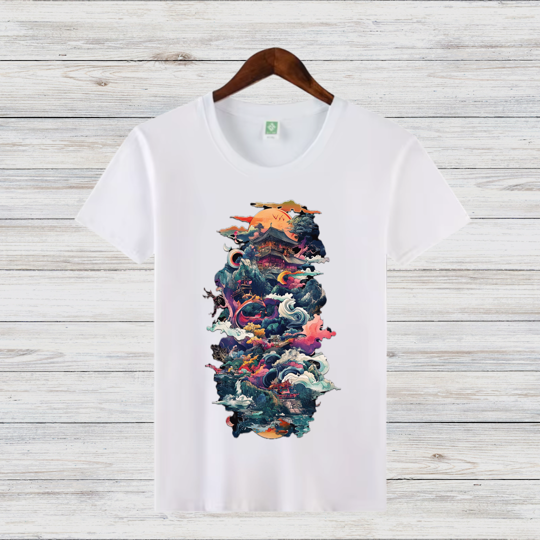 Mystisches Japan Shirt | Fantasievolles Kunst-Design | Asiatische Ästhetik | Stilvolles Baumwollshirt für den Winter