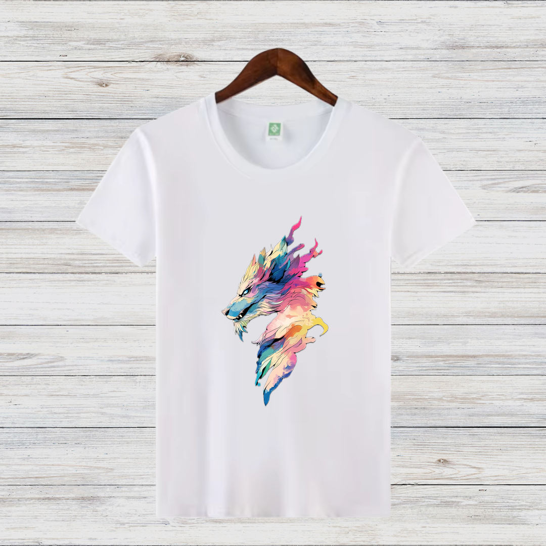 Mystischer Wolf | Künstlerisches T-Shirt | Winter Fashion | Statement Shirt für Tierliebhaber