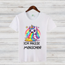 Lustiges Einhorn Shirt | Sarkastisches Anti-Menschen Design | Regenbogen-Kotzendes Einhorn | Statement Shirt für Individualisten
