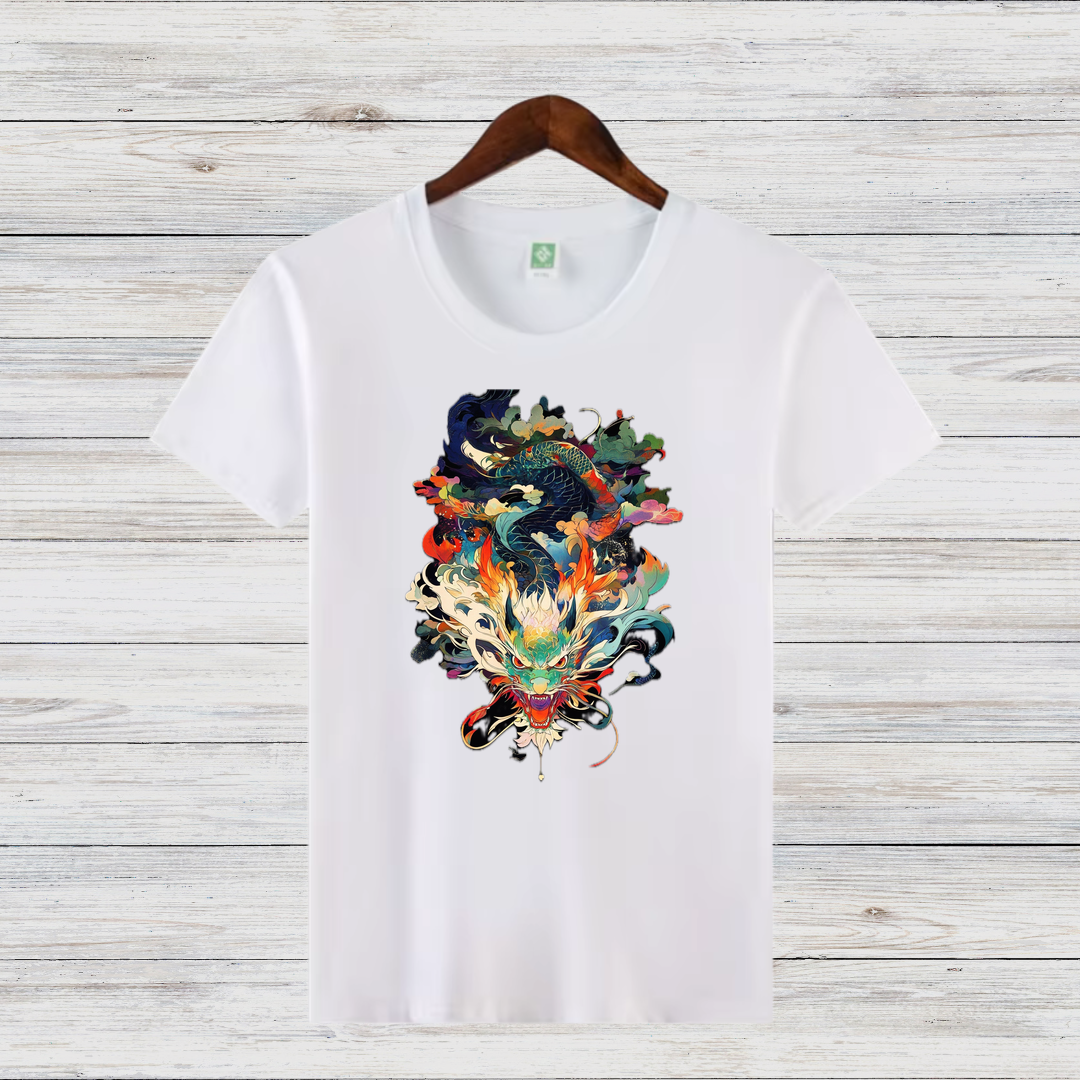 Mystischer Drache | Asiatisches Kunst T-Shirt | Stylisches Drachenmotiv | Baumwollshirt für Fantasy-Fans
