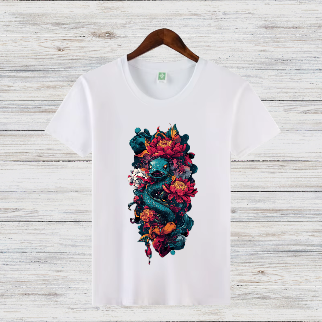 Mystische Drachenblüte | Fantasy T-Shirt | Magisches Kunstdesign | Stilvolles Statement-Shirt für den Winter