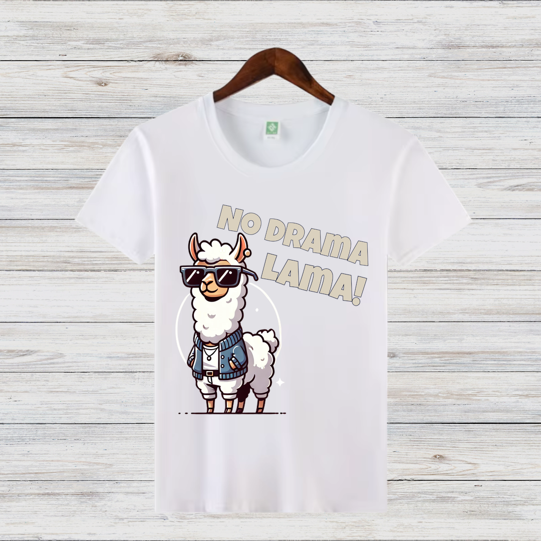 No Drama Lama | Lustiges Lama Shirt | Cooles Statement Shirt | Witziges Geschenk für Tierfreunde