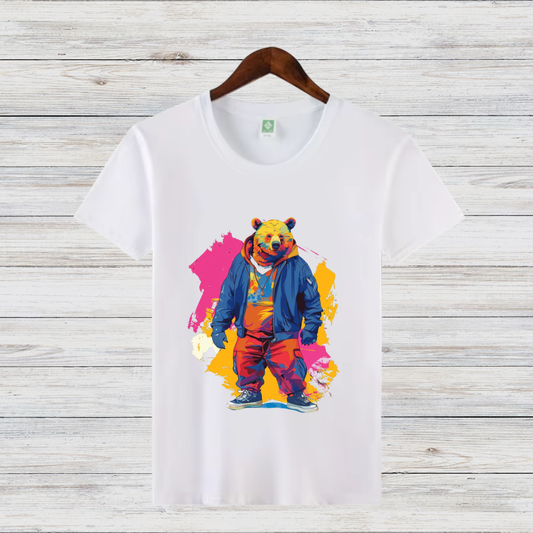 T-Shirt - Bunter Streetstyle Bär Design