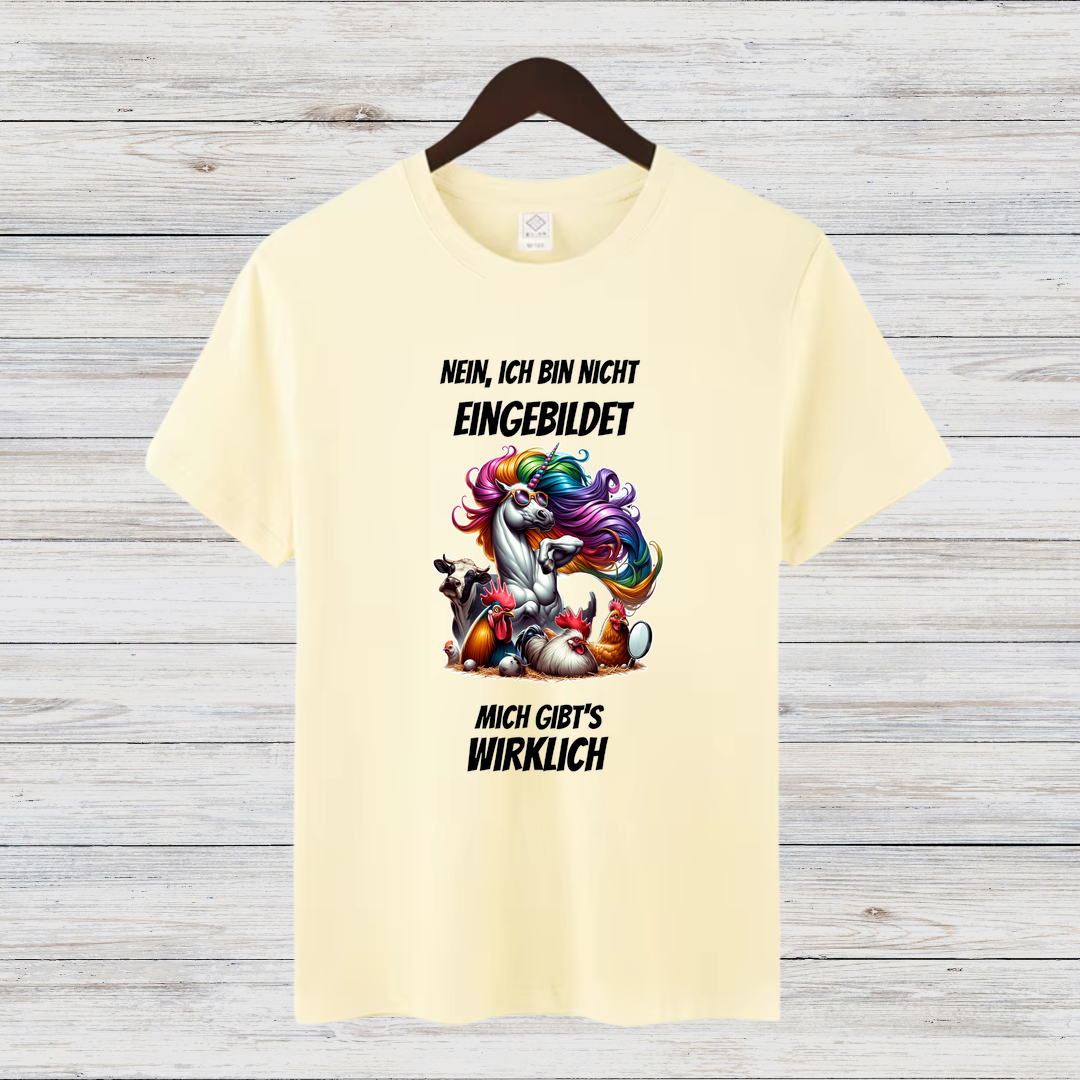 Nein, ich bin nicht eingebildet | Lustiges Einhorn Shirt | Humorvolles Design | Statement Shirt für kalte Tage