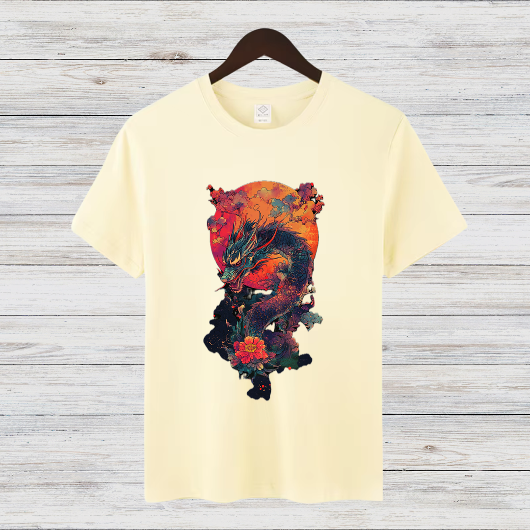 Magischer Drachen | Mystisches Fantasy T-Shirt | Asiatisches Drachenmotiv | Stilvolles Geschenk für Fantasy-Fans