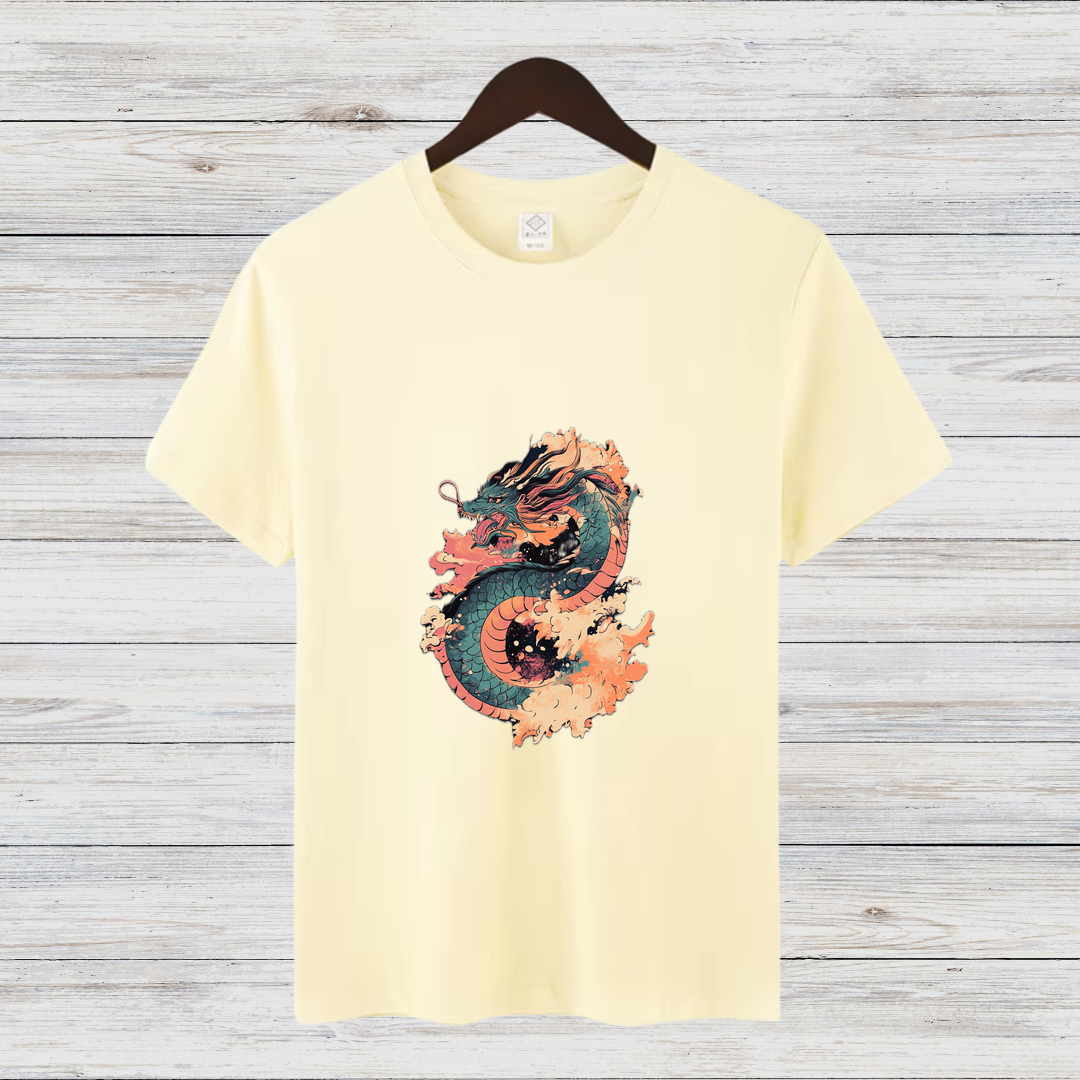Mystischer Drache | Asiatisches Drachen T-Shirt | Winter Streetwear | Stilvolles Baumwollshirt für Dragon Fans