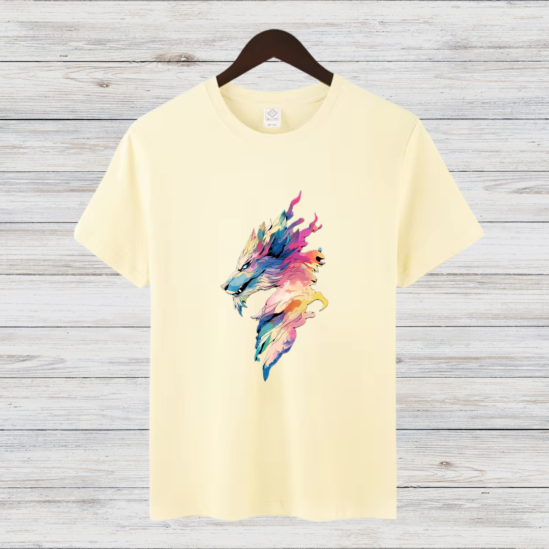 Mystischer Wolf | Künstlerisches T-Shirt | Winter Fashion | Statement Shirt für Tierliebhaber