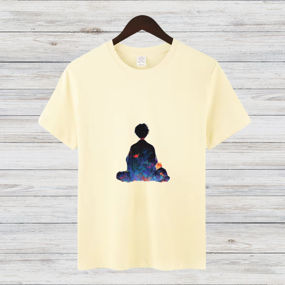Meditierender Traum | Künstlerisches T-Shirt | Spirituelles Design | Stilvolles Statement Shirt für kalte Tage