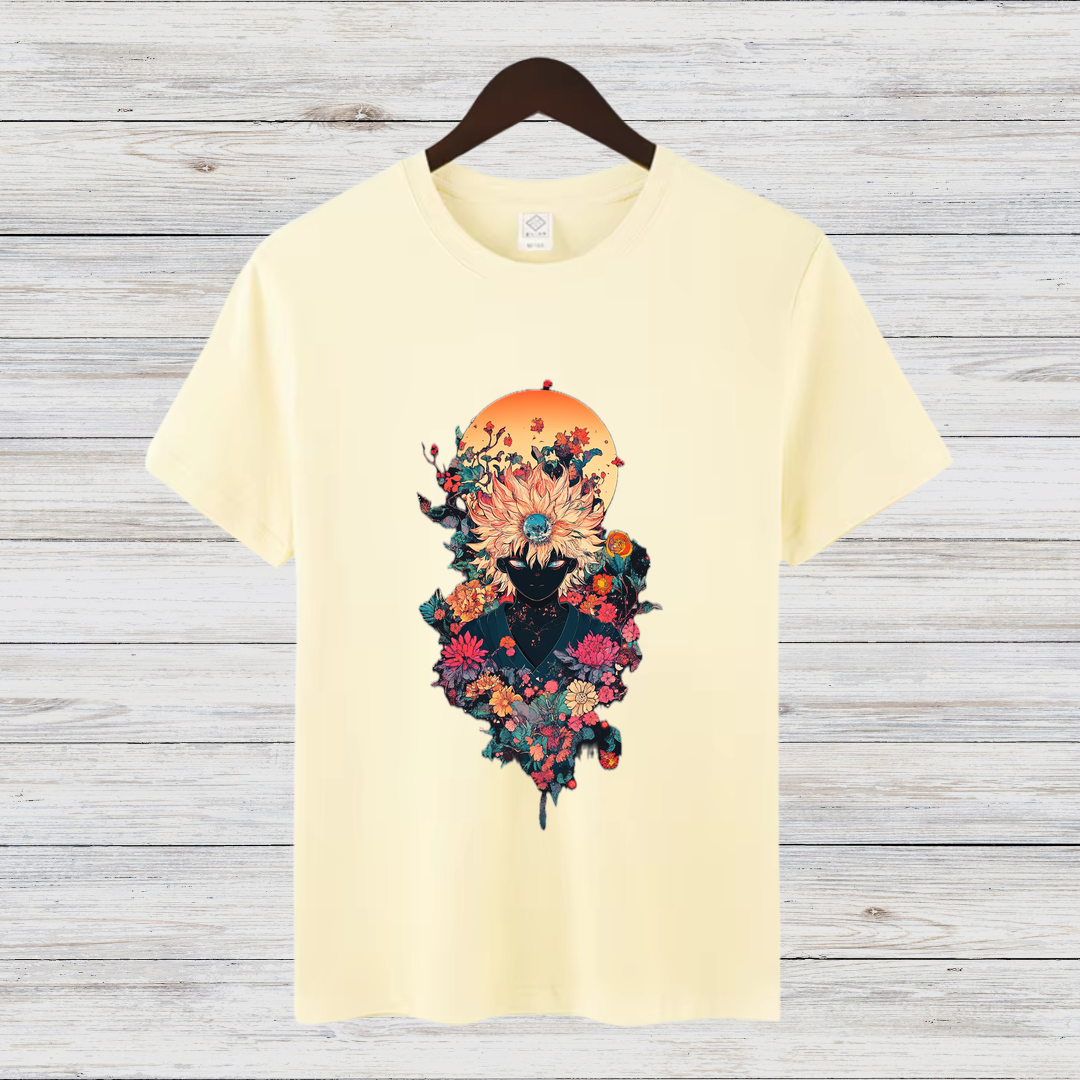 Mystisches Blumenmotiv | Künstlerisches T-Shirt | Stilvolles Design für den Winter | Fashion-Statement für Kreative