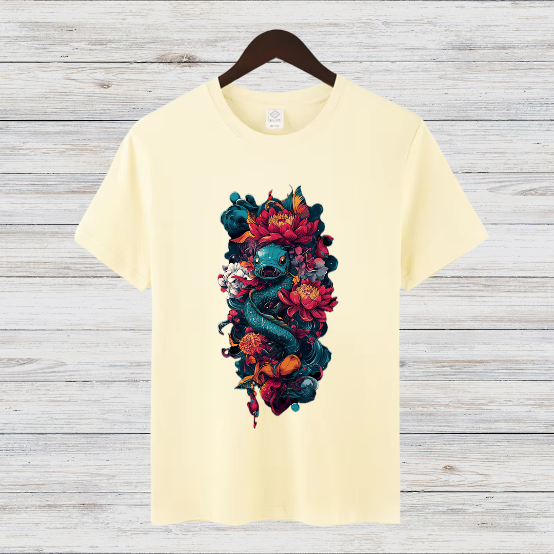 Mystische Drachenblüte | Fantasy T-Shirt | Magisches Kunstdesign | Stilvolles Statement-Shirt für den Winter