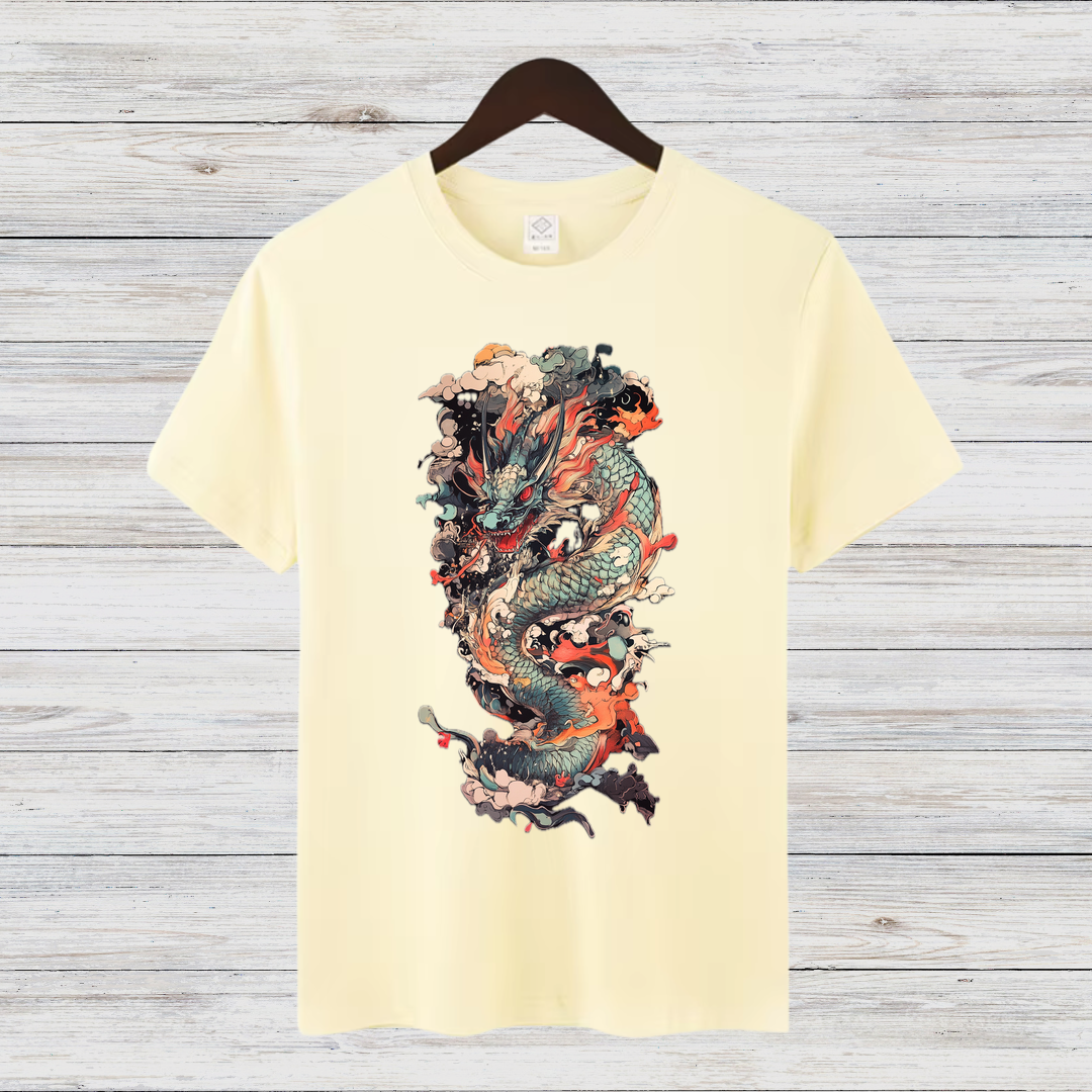 Mystischer Drache | Asiatisches Drachen T-Shirt | Kunstvolles Fantasy Shirt | Stilvolles Geschenk für Drachenfans