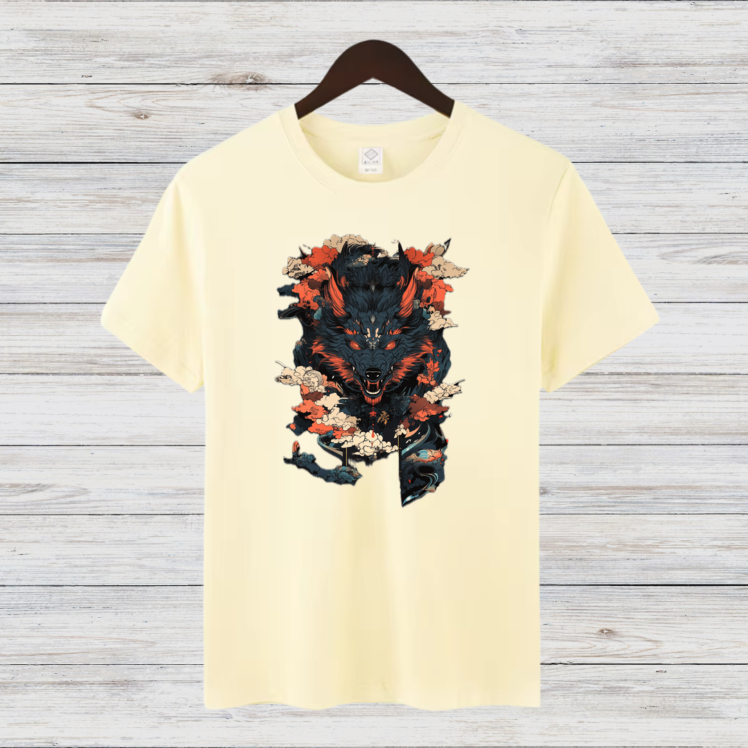 Mystischer Werwolf | Fantasy T-Shirt | Dunkle Kunst & japanisches Design | Geschenk für Wolfsliebhaber