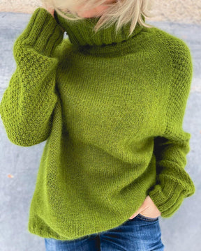 HerbstTrend® - Grasgroene oversized gebreide coltrui