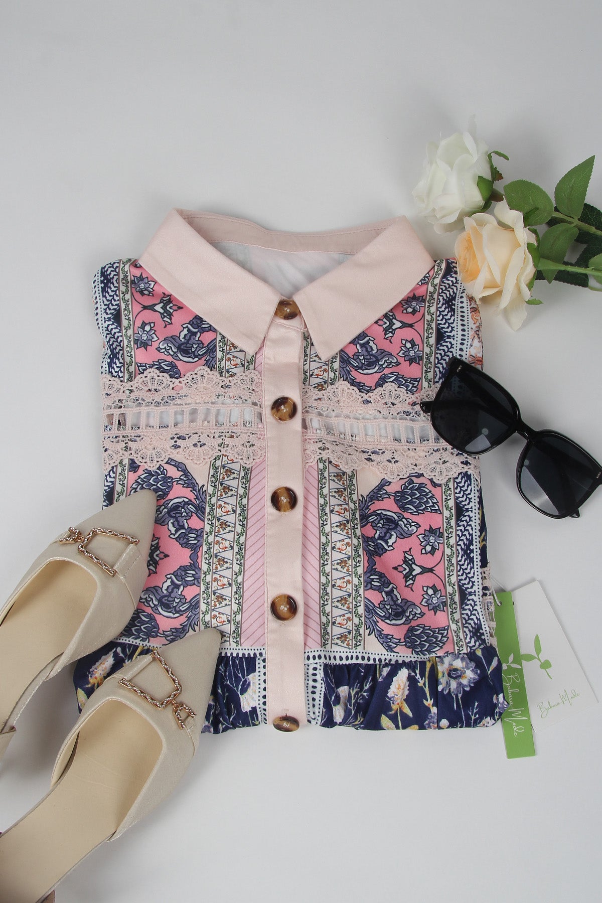 Vintage tuniekjurk bloemen