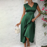 Smaragdgroene maxi-jurk met elegantie