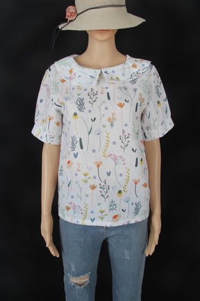 Blouse met wilde bloemen