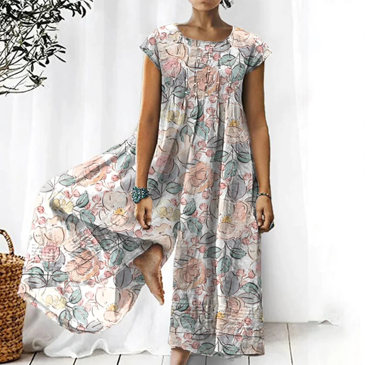 Jumpsuit met bloemen-elegantie