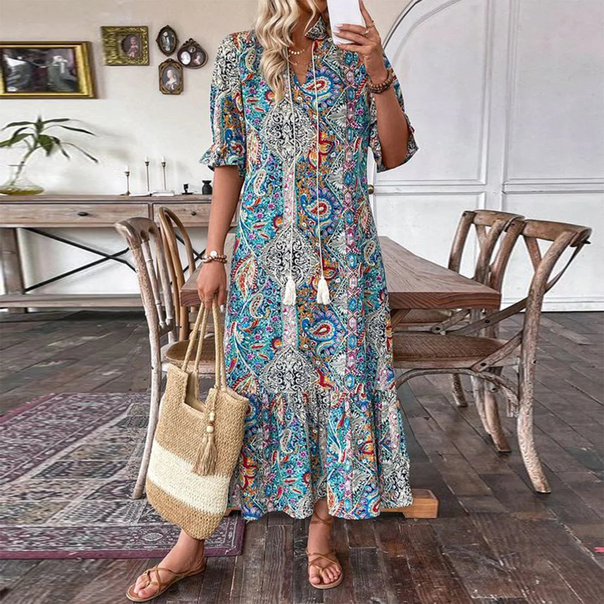 PaisleyElegance BohoChic maxi-jurk