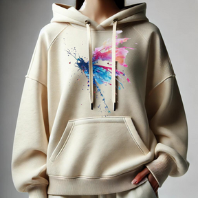 Artistieke hoodie met vleugelflap