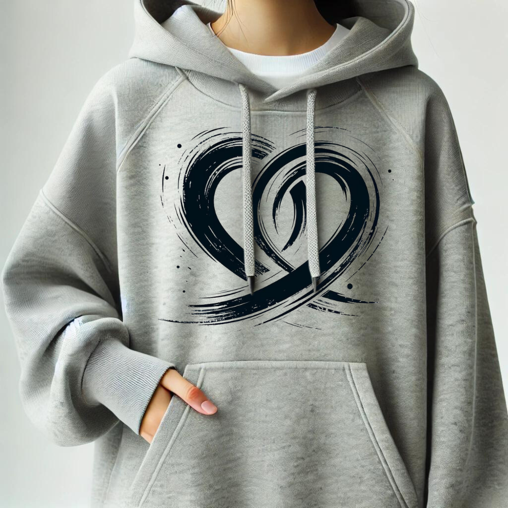 Hoodie met abstracte liefde