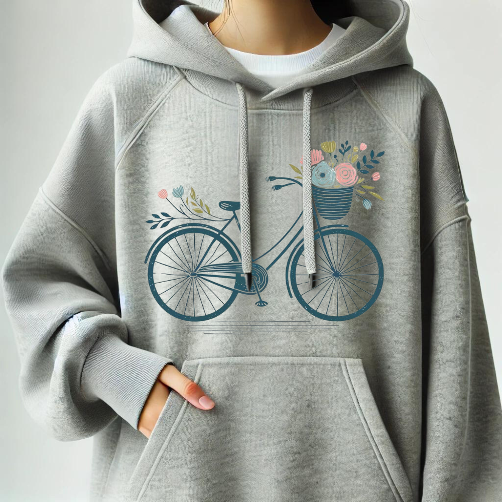 Hoodie met bloemenrit