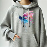 Artistieke hoodie met vleugelflap