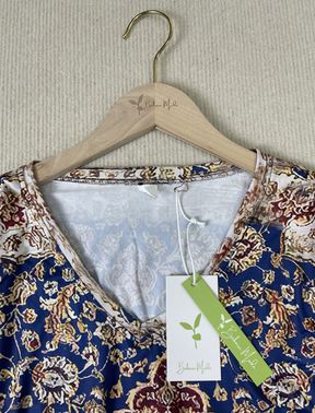 StrickSinn® - Retro top met lange mouwen en print 