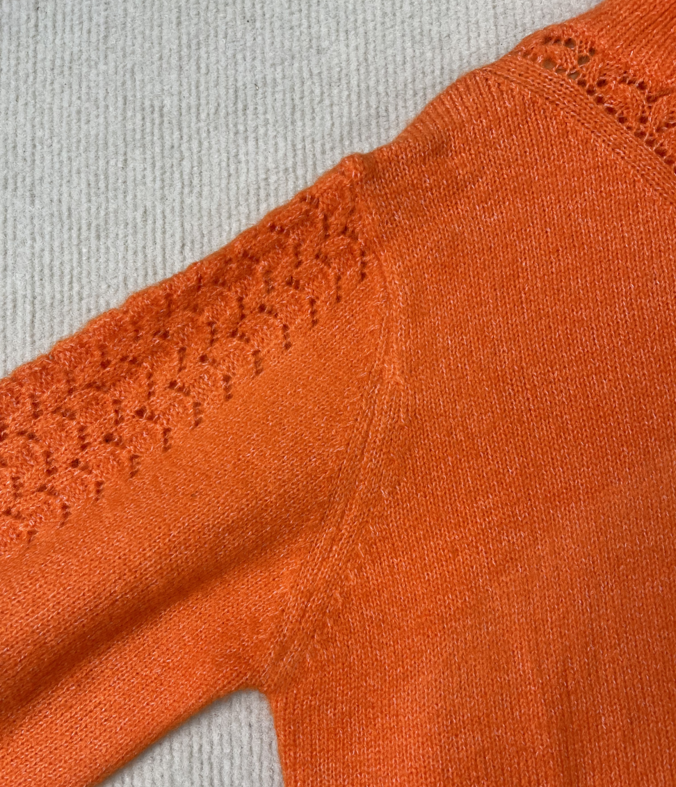 StrickSinn® - Oranje effen trui met col