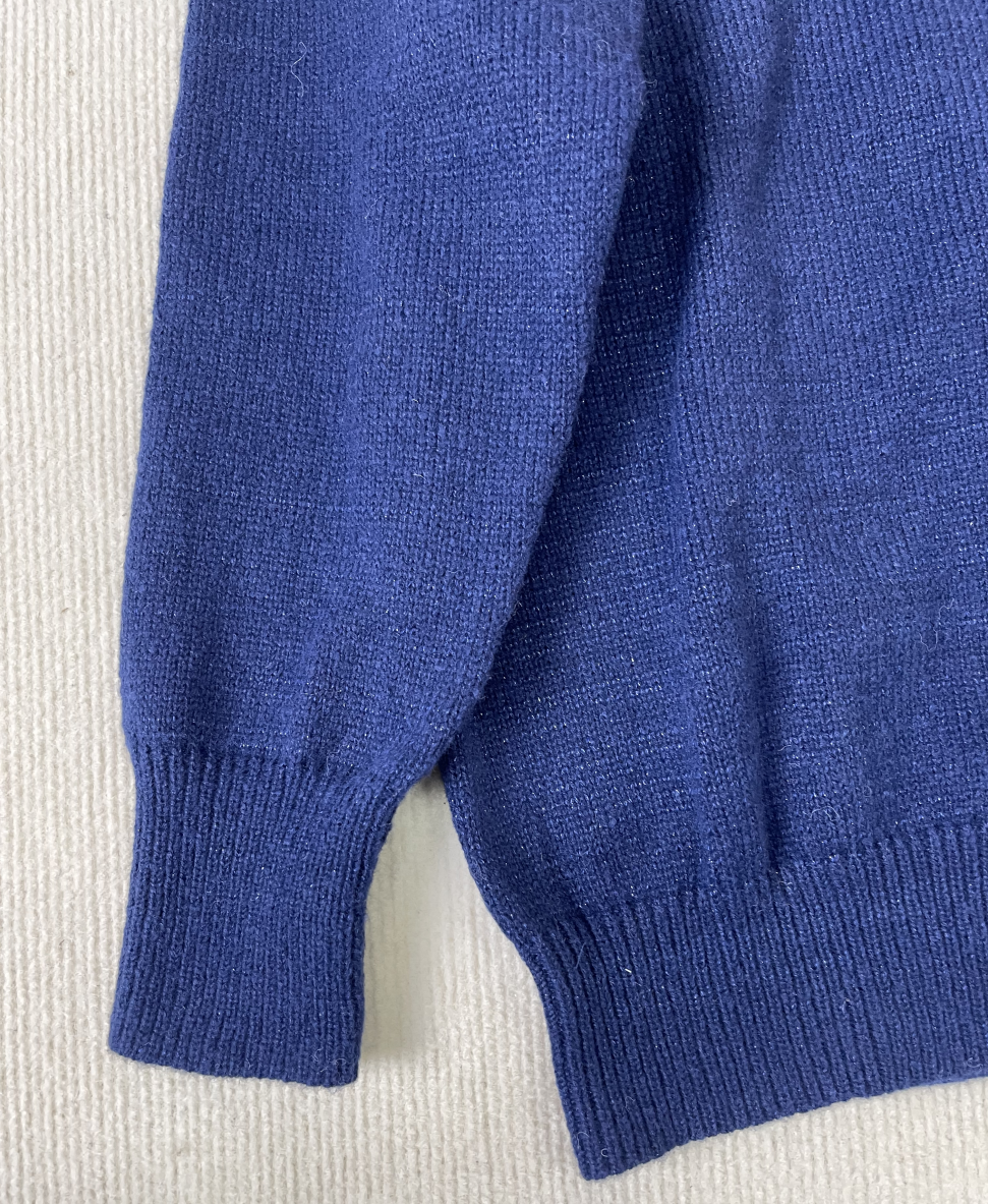 StrickSinn® - Blauwe effen trui met lange mouwen