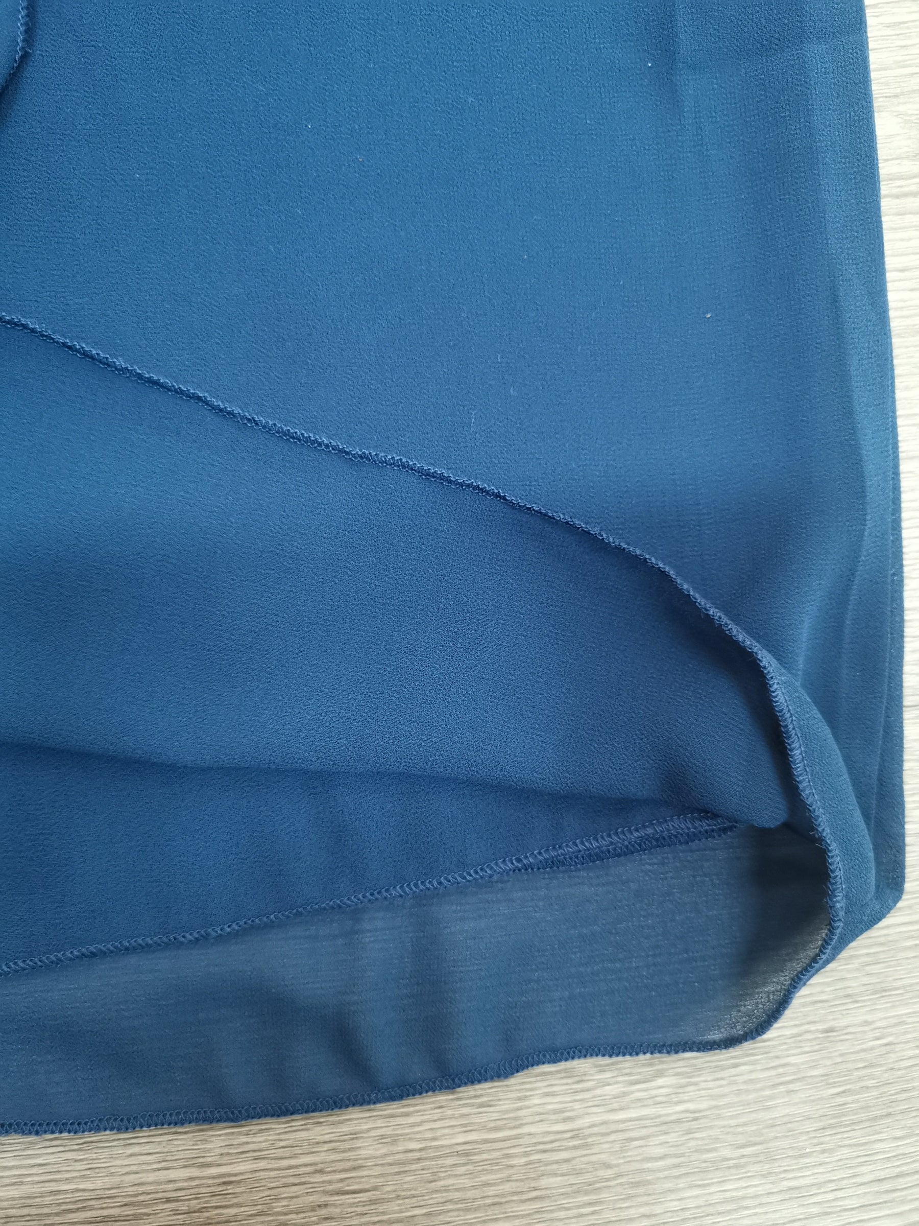 FallStil® - Blauwe effen mouwloze midi-jurk