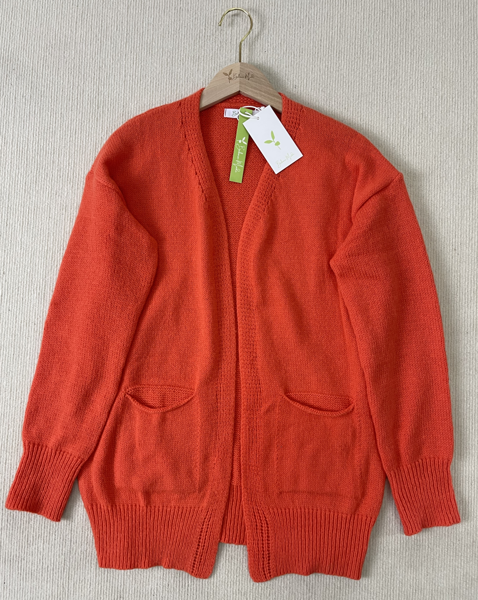 WinterTrend® - Oranje effen vest met lange mouwen