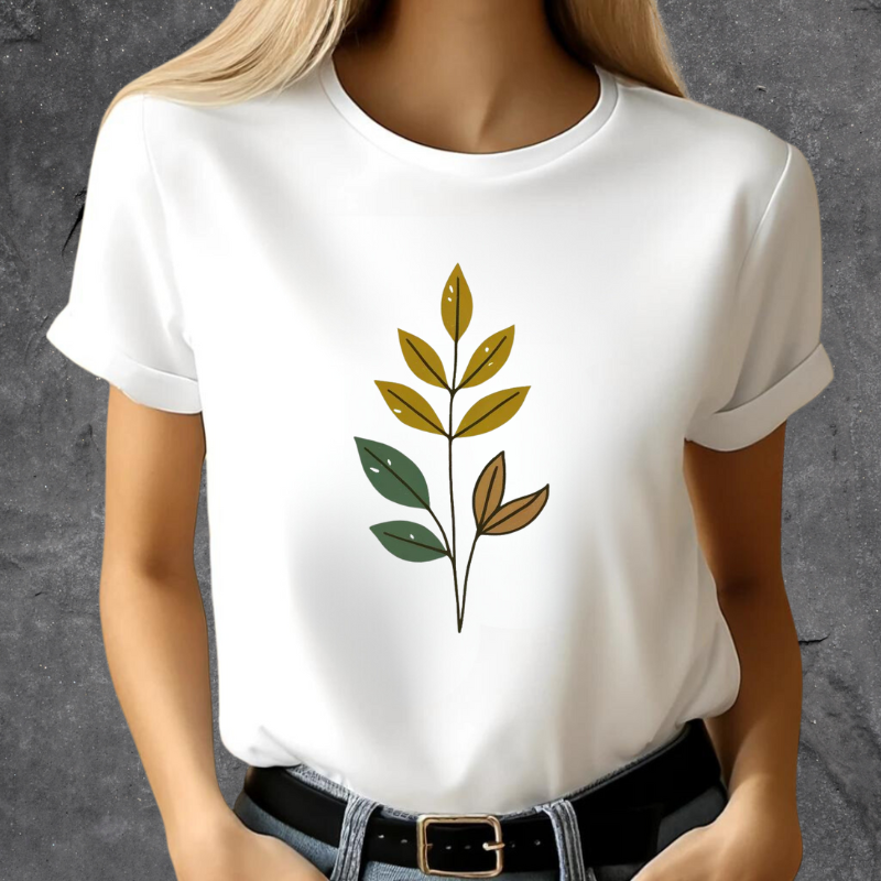 T-shirt met herfstbladeren