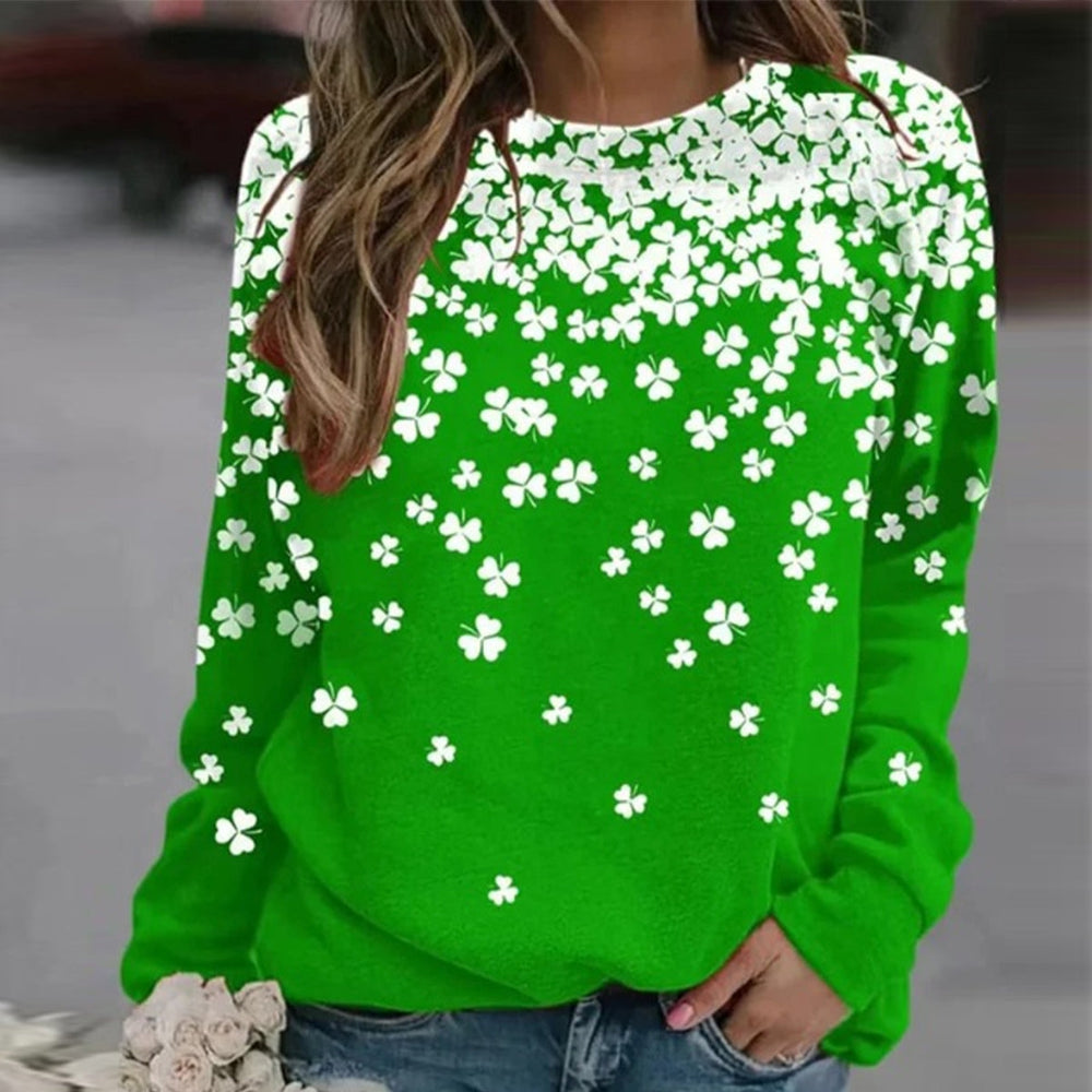 FallStil® - Groene top met lange mouwen en print