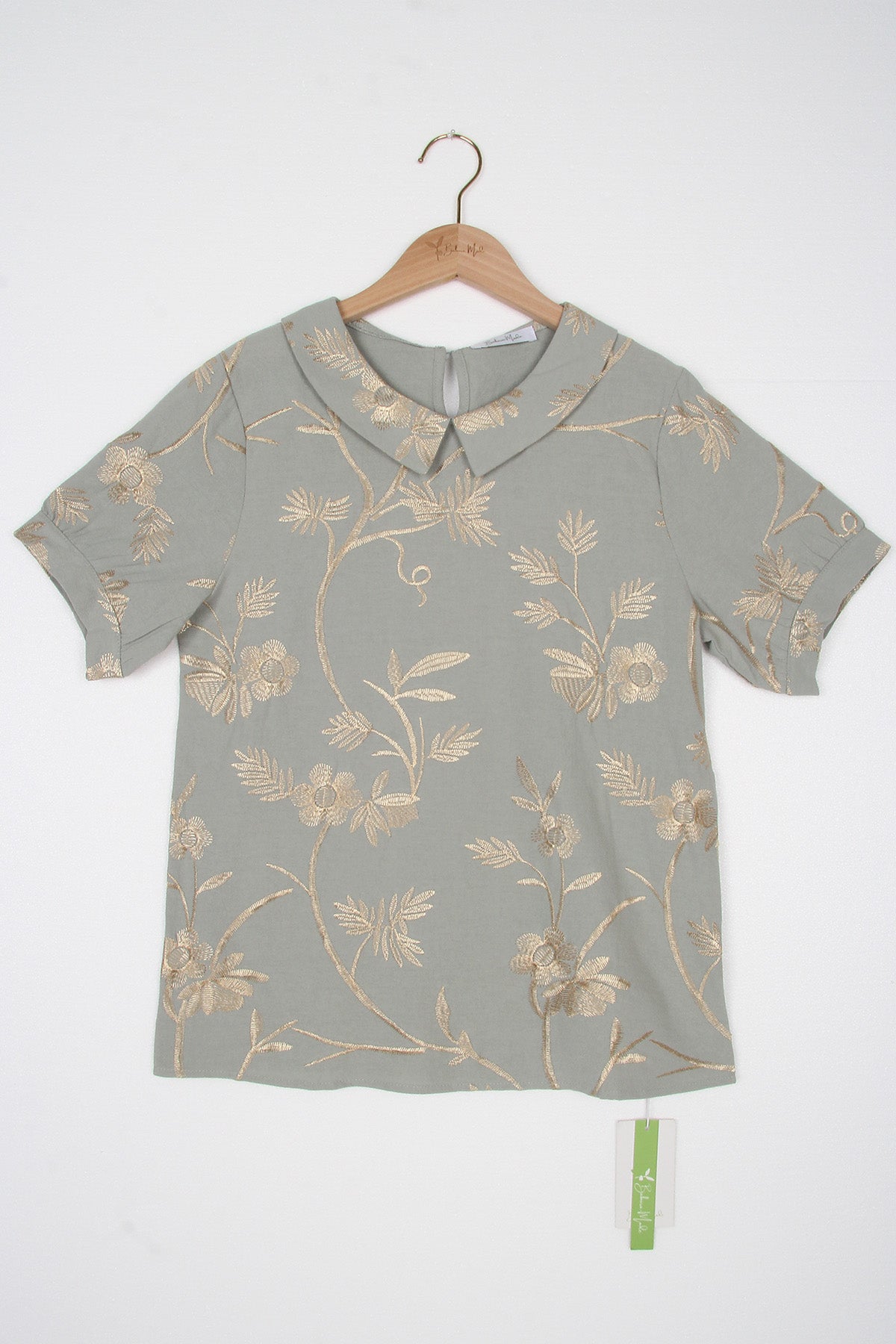 Natuurlijk gouden overhemdblouse