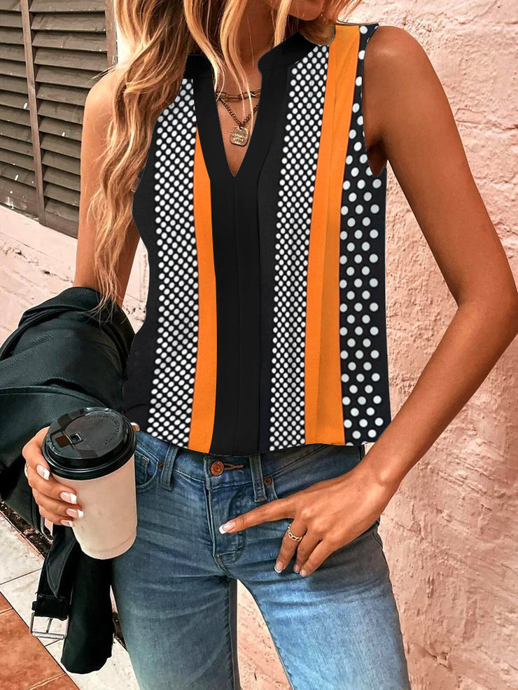 Springstil® - Mouwloze tanktop met oranje print