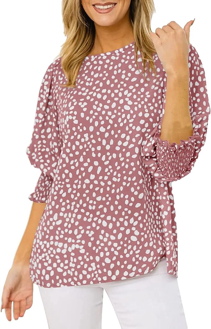 FallStil® - Roze top met ronde hals en print