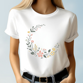 T-shirt met bloemenkrans