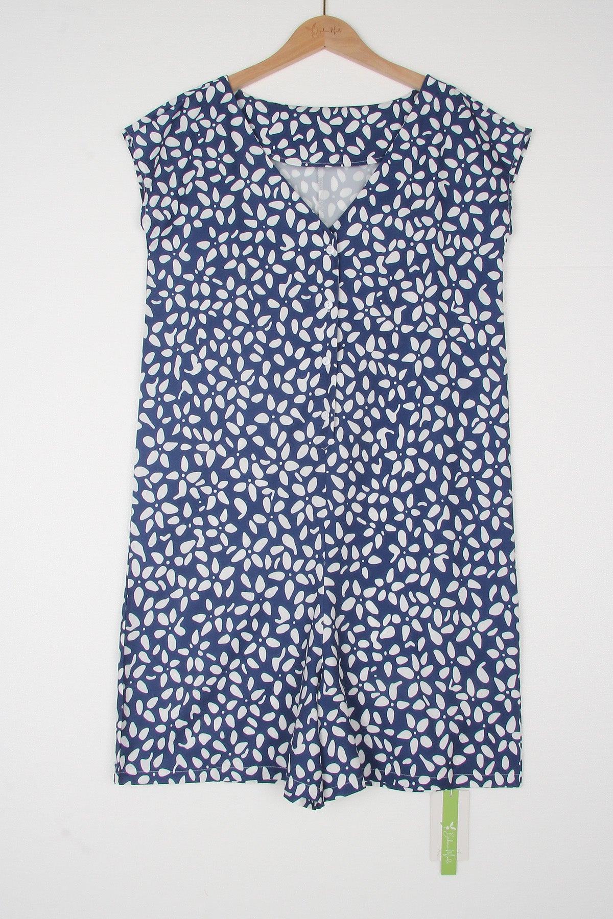 Jumpsuit met marineblauw patroon