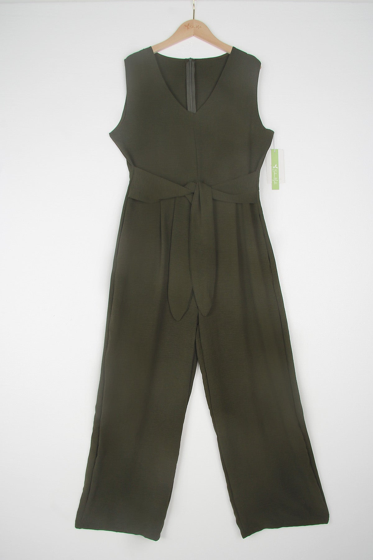 Olijfgroene glamour jumpsuit